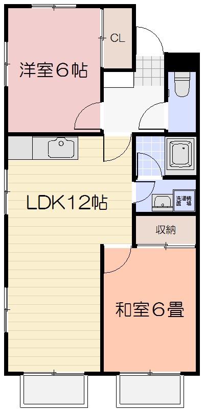 メゾンニューライフA(2LDK/1階)の間取り写真