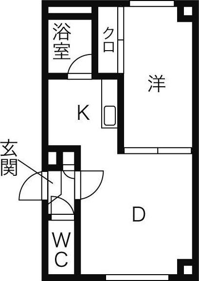 モアニューストリート(1LDK/1階)の間取り写真