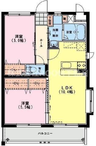 SUN FOREST(2LDK/2階)の間取り写真