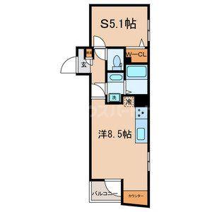 PRIMAVERA桜坂(ワンルーム/3階)の間取り写真