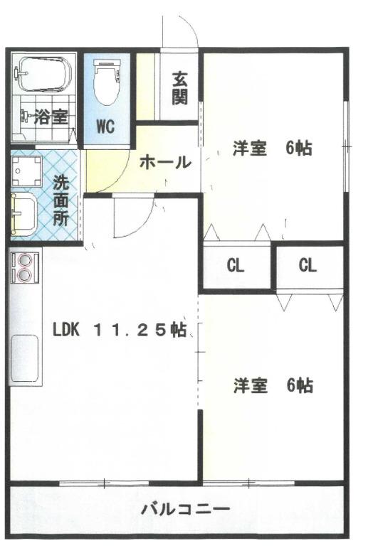 マノアクレール(2LDK/3階)の間取り写真