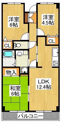 パストラル石井(3LDK/1階)の間取り写真