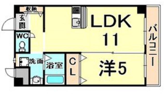 アンアーク(1LDK/3階)の間取り写真