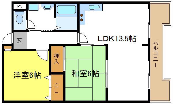 ニューロータスライフ(2LDK/7階)の間取り写真