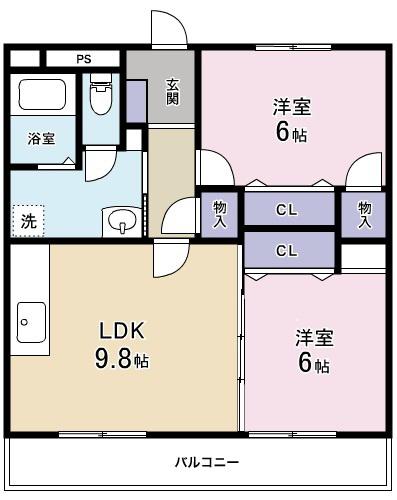 VPマンションIII(2LDK/4階)の間取り写真