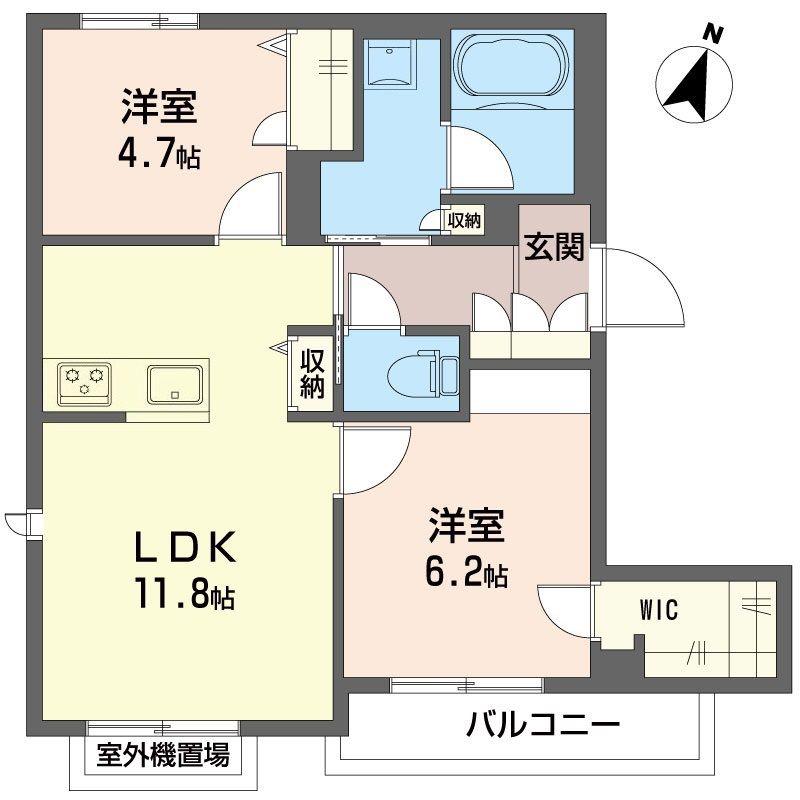 コート辻堂(2LDK/3階)の間取り写真