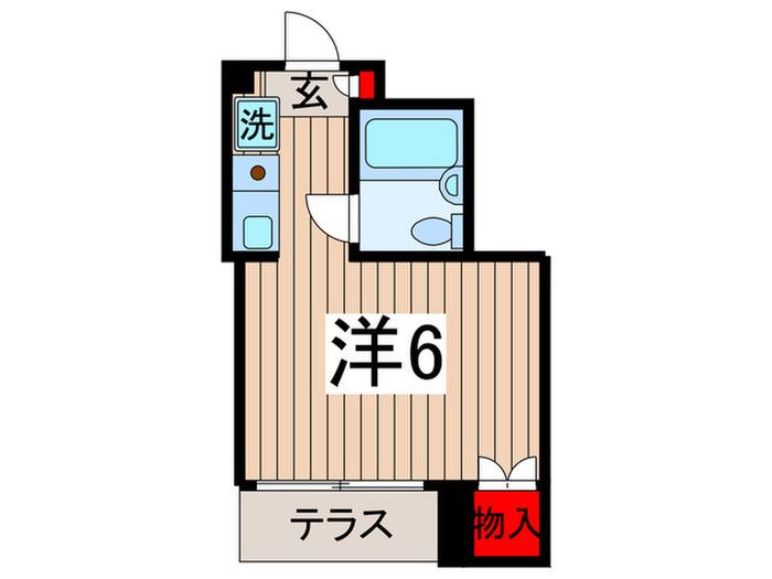ハイツ大東(ワンルーム/1階)の間取り写真