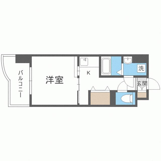モントーレ天神セントラルスクエア(1K/12階)の間取り写真