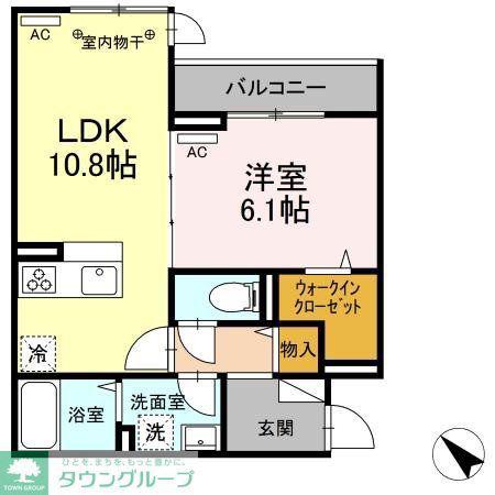 GRAND湘南 B棟(1LDK/3階)の間取り写真