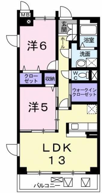 TKエレガンテ(2LDK/4階)の間取り写真