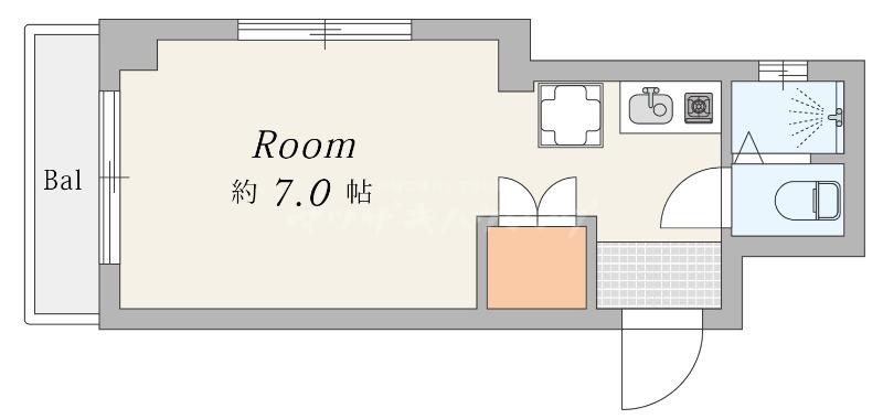 ストークM(ワンルーム/3階)の間取り写真