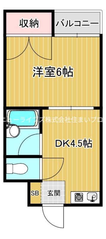 エステ-トツクイ(1DK/2階)の間取り写真