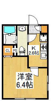 イーストピア秋津(1K/2階)の間取り写真