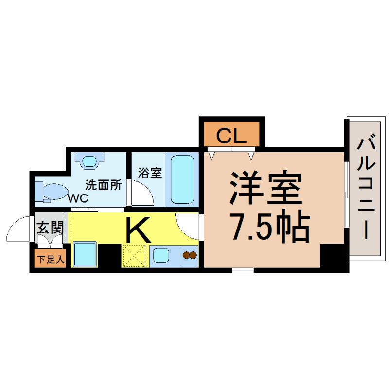 NEXTAGE.I(1K/2階)の間取り写真