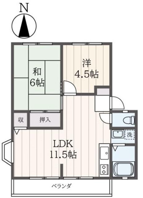 パルテル(2LDK/1階)の間取り写真