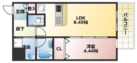 プレジオ永和EURO(1LDK/13階)の間取り写真