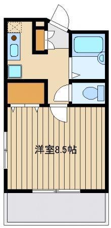 サンライズハイツ(1K/2階)の間取り写真