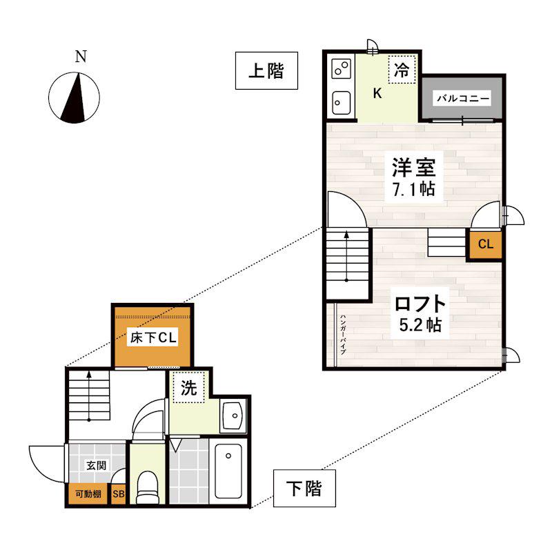 CB琴平アインス(1K/2階)の間取り写真