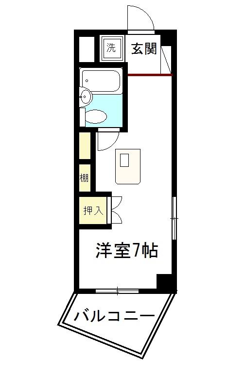 ヴィオレ野代(ワンルーム/1階)の間取り写真
