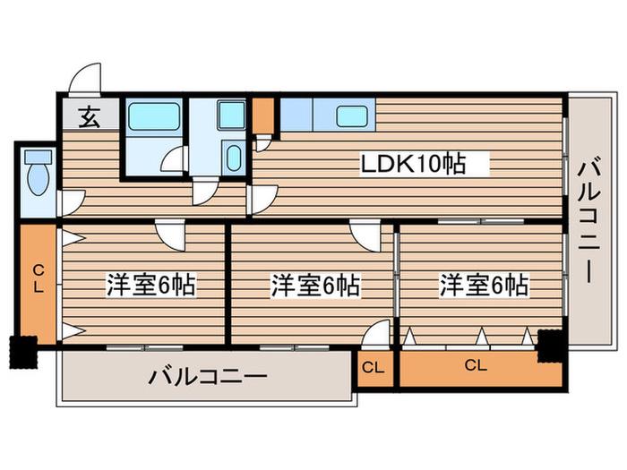 薬師寺ビルヂング(3LDK/7階)の間取り写真