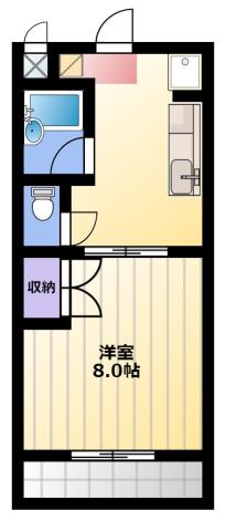 ハウスグラミーI(1DK/3階)の間取り写真
