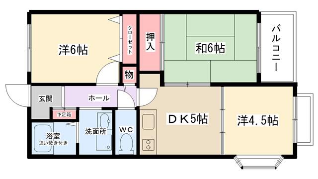 フォンティーヌシャンテ(3DK/3階)の間取り写真