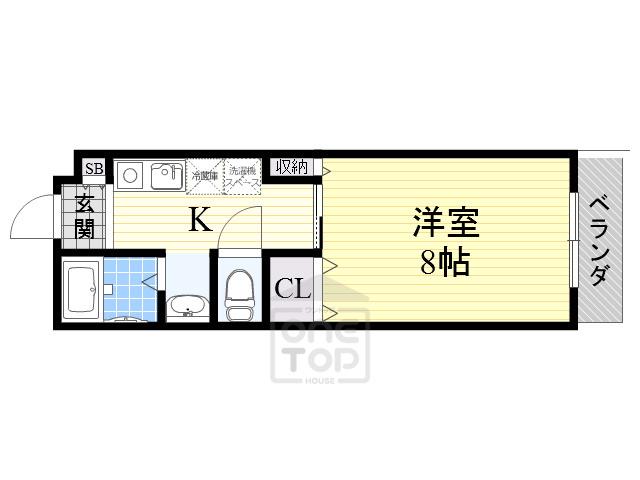 ドミトリオ仁王田(1K/2階)の間取り写真