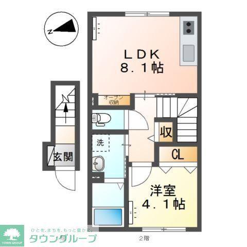 レアルMKM(1LDK/2階)の間取り写真