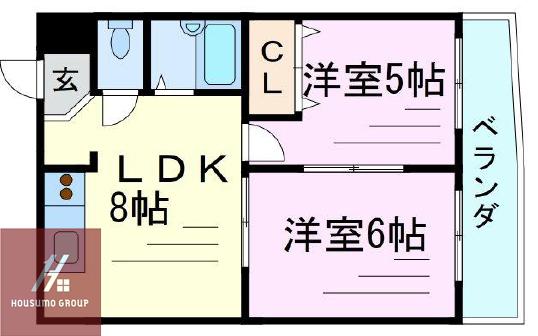 サンサーラ新大阪(2LDK/1階)の間取り写真