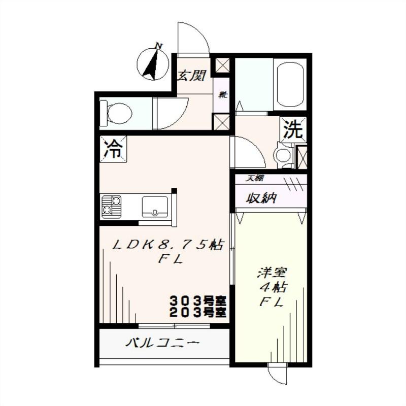 ANGEREVE(1LDK/2階)の間取り写真