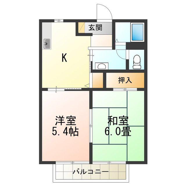 サザン ハイム(2K/1階)の間取り写真