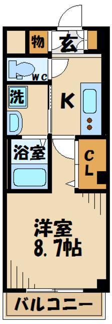 シルク南参道R(1K/4階)の間取り写真