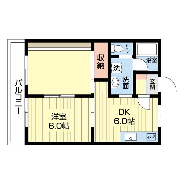 アルバII(2DK/1階)の間取り写真