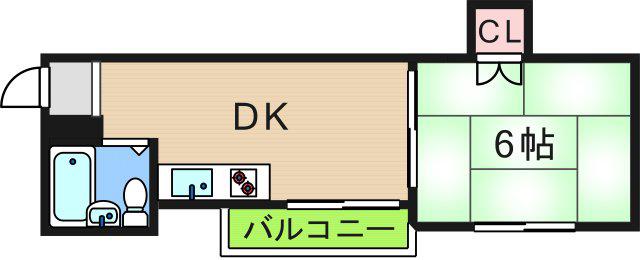 シャトー杉本(1DK/3階)の間取り写真