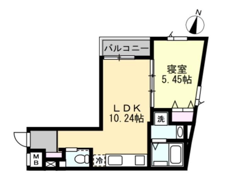 ANQI神宮前 アンキ神宮前(1LDK/1階)の間取り写真
