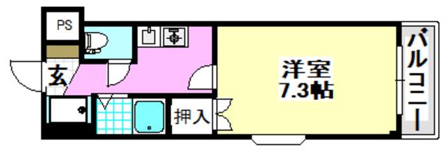 ローズハイツT・K(1K/2階)の間取り写真