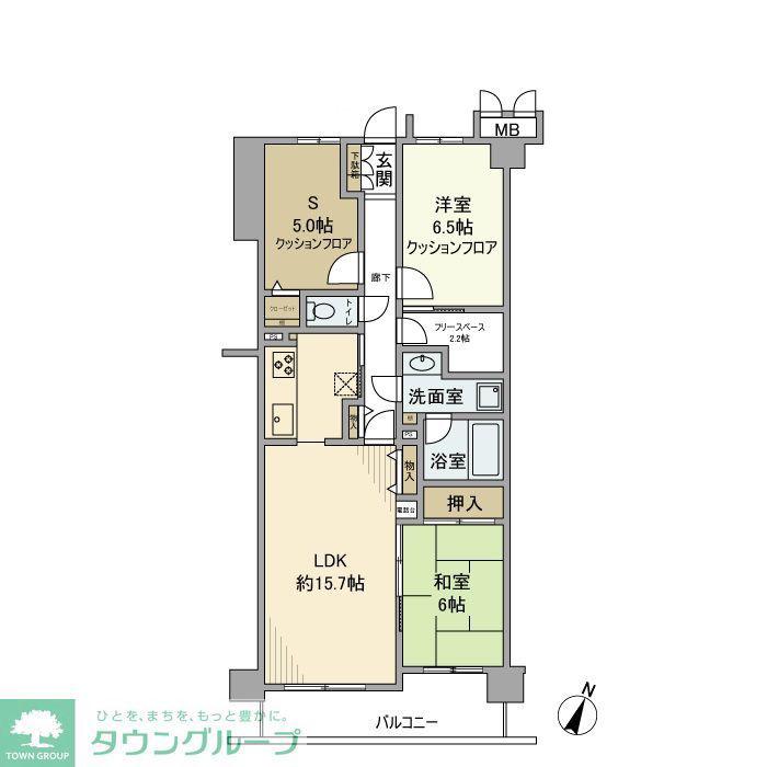 ネオステージ北習志野(2SLDK/7階)の間取り写真