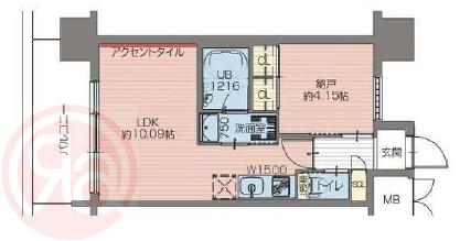 プレジオ難波(1LDK/4階)の間取り写真