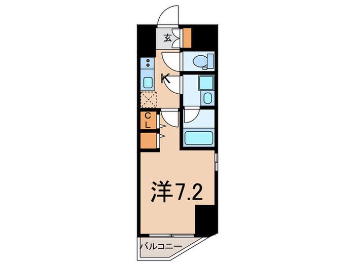 シーズンフラッツ蒲田(1K/5階)の間取り写真