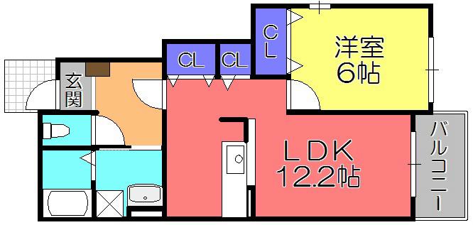 アルバソーレS(1LDK/1階)の間取り写真