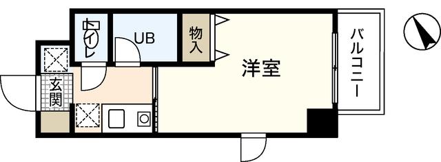 リバーサイド中村(1K/4階)の間取り写真