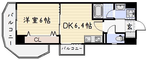 コンフォートスクエアー安部山(1DK/3階)の間取り写真