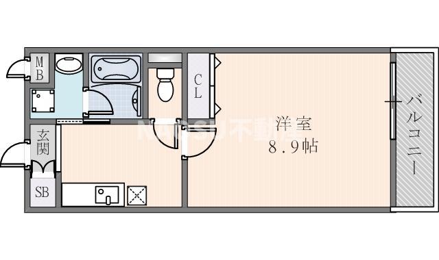 ブランチェリー新石切(1K/3階)の間取り写真