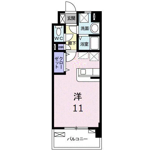 サンセール宮ノ陣(ワンルーム/2階)の間取り写真