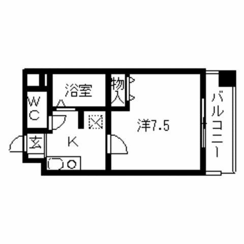 テーラ・ベルデ(1K/4階)の間取り写真