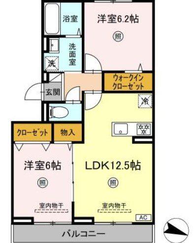 ケイ・ハイム(2LDK/1階)の間取り写真