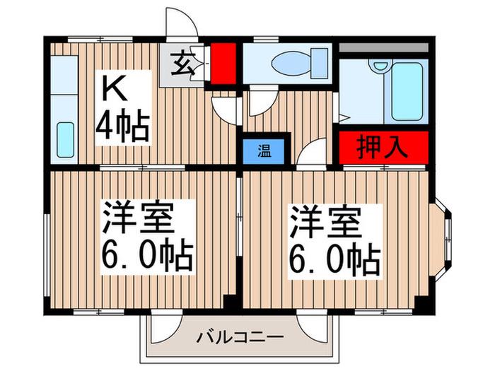 TATパレス(2K/2階)の間取り写真