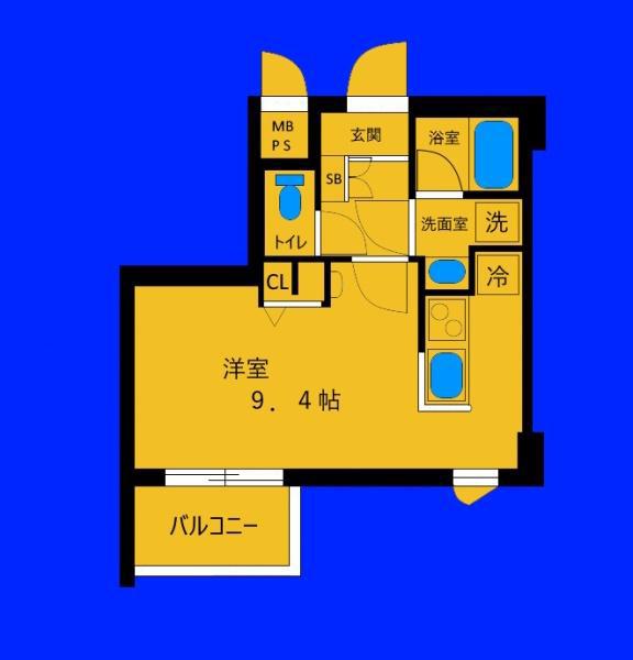 グランリーヴェル横浜ステラパーク(ワンルーム/6階)の間取り写真