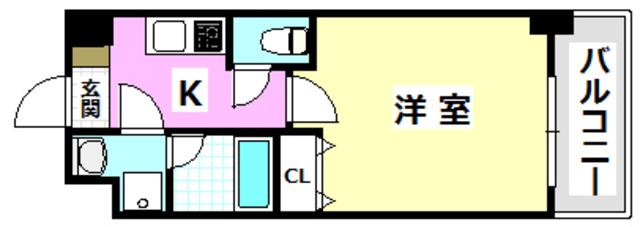 LA DOUCEUR南茨木(1K/3階)の間取り写真