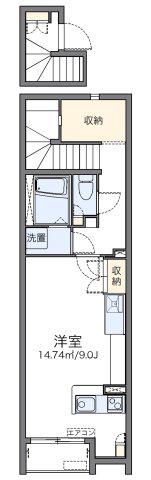 レオネクストポムールI(ワンルーム/2階)の間取り写真